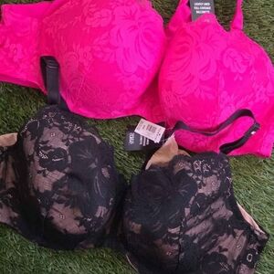 ⚡️FLASH SALE ⚡️  Torrid Black and Pink Lace Bras Intimates Collection